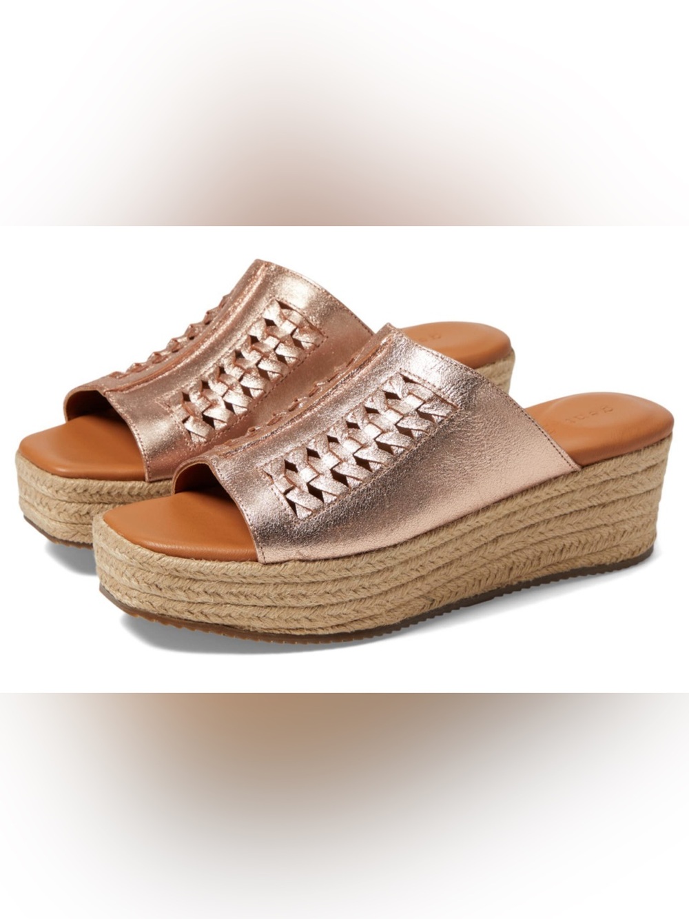 GENTLY SOULS Sz 6 Silvana Rose Gold Leather Espadrille Platforms Original $168